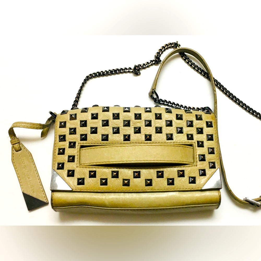Botkier Coco Rocha Crossbody Leather Purse Bag Studded Chain